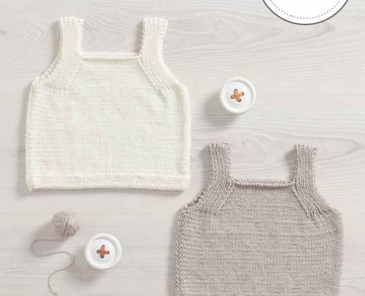 Free Knitting Pattern for an 8Ply Baby Vest