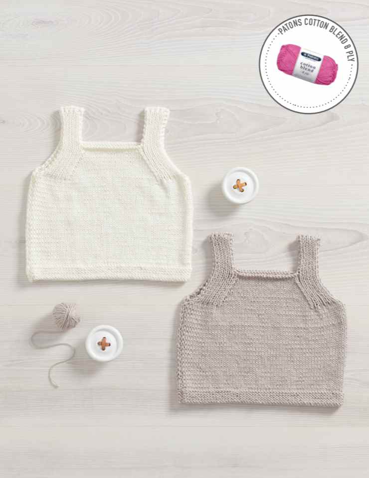 Free Knitting Pattern for an 8Ply Baby Vest