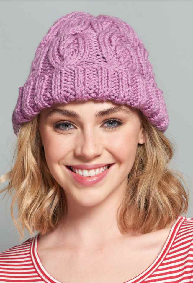 Free Knitting Pattern for an Chunky Cable Beanie