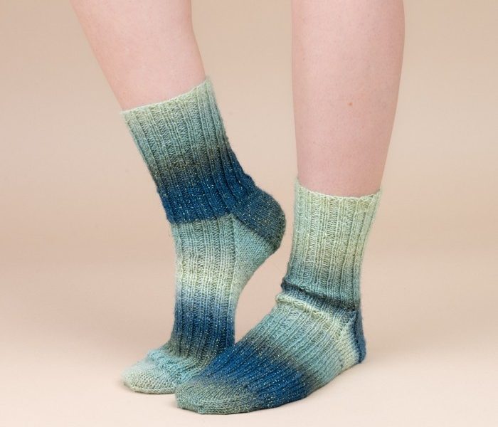 Free Rib Stitch Sock Knitting Pattern