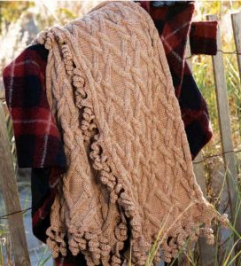 Free Knitting Pattern for a Cabled Twirl Wrap