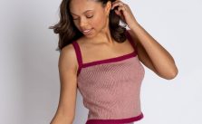 Free Knitting Pattern a Contrast Trim Tank Top