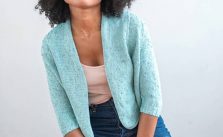 Free Knitting Pattern for Crop and Shawl Collar Cardigan