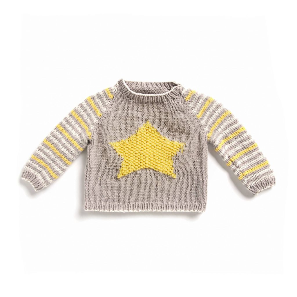 Free Knitting Pattern for a Baby Star Sweater