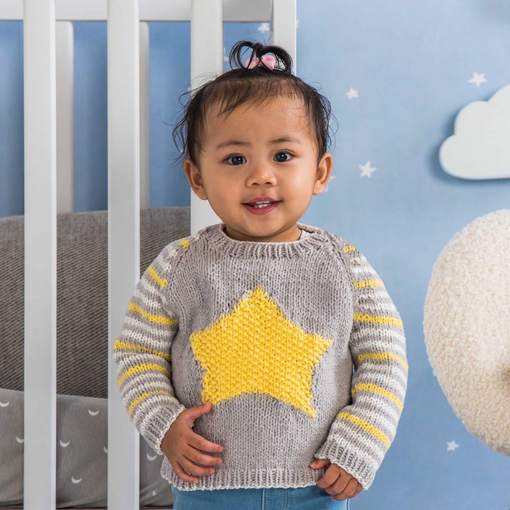 Free Knitting Pattern for a Baby Star Sweater