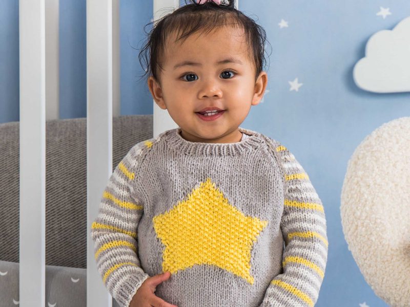Free Knitting Pattern for a Baby Star Sweater
