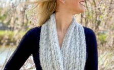 Free Knitting Pattern for a Cabled Avita Scarf