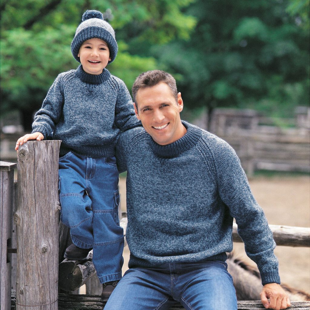 Free knitting pattern for a mens kids raglan sweater