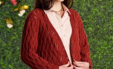 Free Knitting Pattern for a Bernat Knit Lacy Short Cardigan
