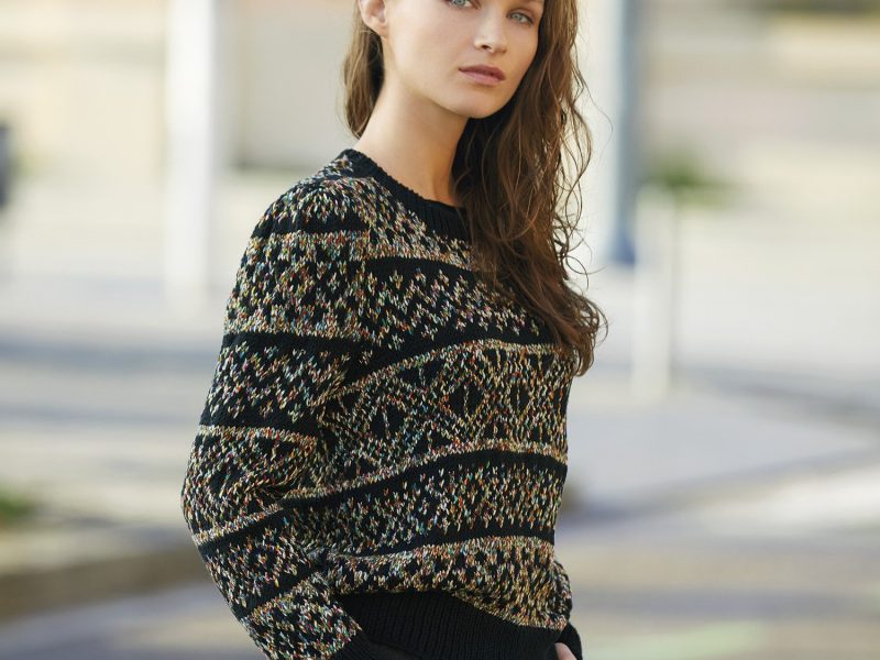 Free Knitting Pattern for a Women’s Jacquard Design Jumper