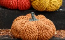 Free Knitting Pattern for a Knitted Pumpkin Pillow