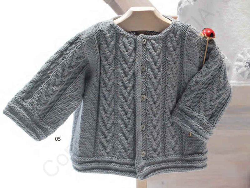 Free Cabled Baby Jacket Knitting Pattern