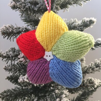 Free Christmas star knitting pattern ornament
