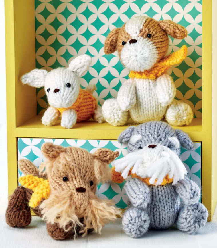 Free Knitting Pattern for Little Puppy Plushies