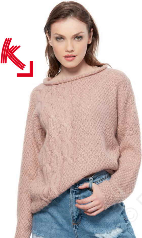 Free knit pattern for a rolled neck cable sweater