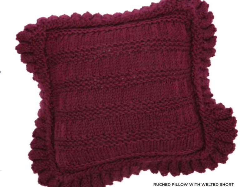 Free Knitting Pattern for 2 Ruffled Pillows