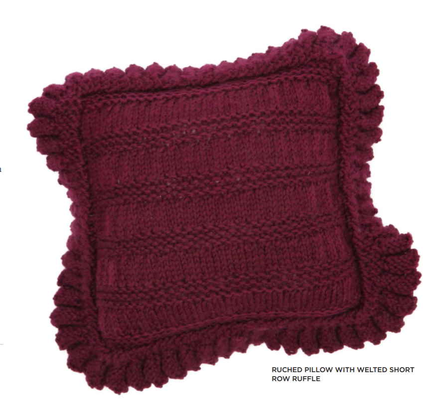Free Knitting Pattern for 2 Ruffled Pillows