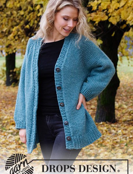 Free Knit Pattern for Raglan V-neck Sweater
