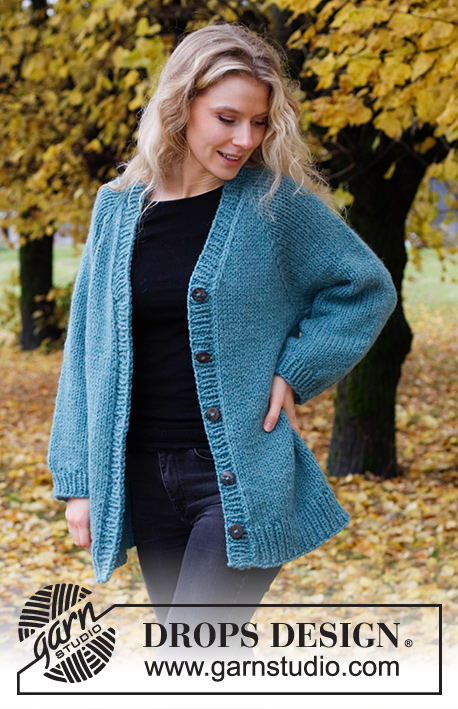 Free Knit Pattern for Raglan V-neck Sweater