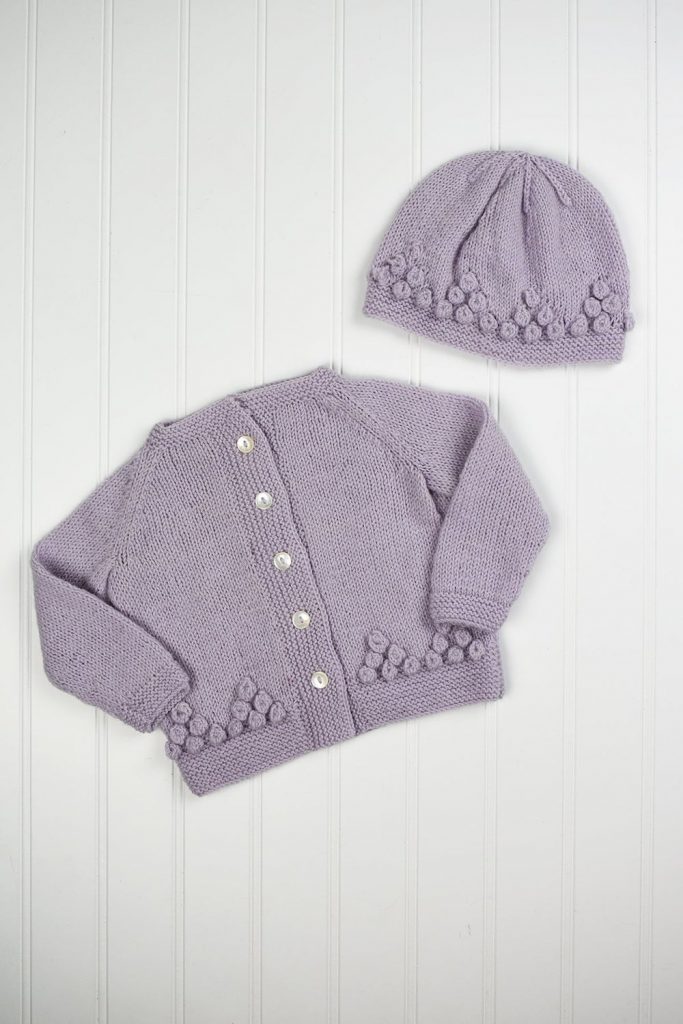 Free Knitting Pattern for a Baby Bloom Set