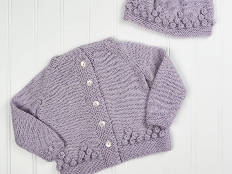 Free Knitting Pattern for a Baby Bloom Set