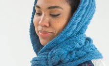 Free Knitting Pattern for a Cabled Hooded Cowl