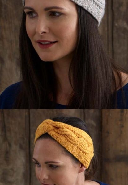 Free Knitting Pattern for a Cabled Ladies Headband