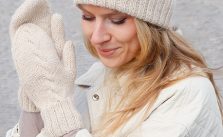Free Knitting Pattern for a Simple Cable Hat and Mittens Set