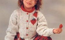 Free Knitting Pattern for a Strawberry Patch Cardigan and Cap for Girls