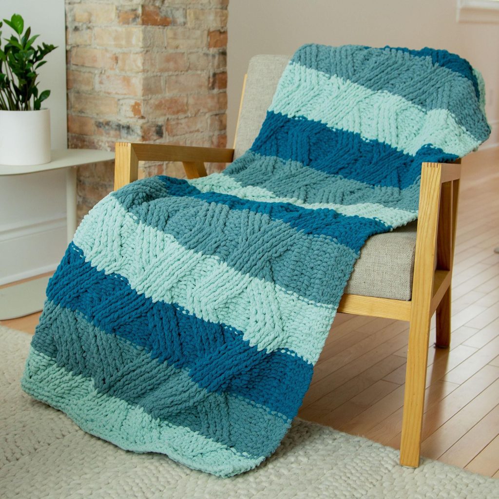 Free Knitting Pattern for a Twisted Stitch Blanket