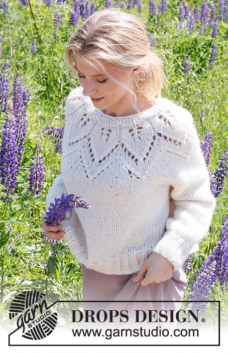 Free Knitting Pattern for a Round Lace Yoke Sweater - Knitting Bee