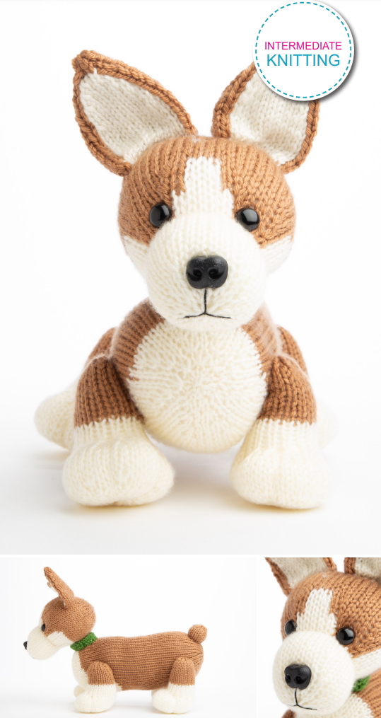 Free Amigurumi Knitting Pattern for a Pembroke Welsh Corgi Dog