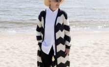 Free Knitting Pattern for a Long Chevron Cardigan Coat