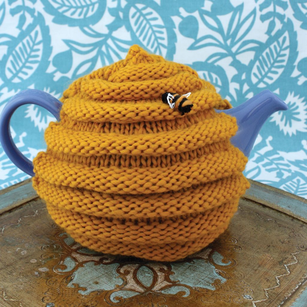 Patons bee hive tea cozy free pattern knit