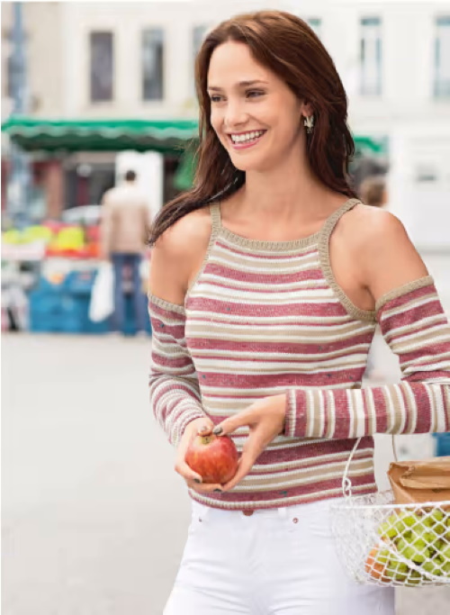 free knitting pattern for a Strappy top with removable sleeves