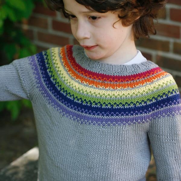 Free Knitting Pattern for Kaleidoscope a Kids Sweater