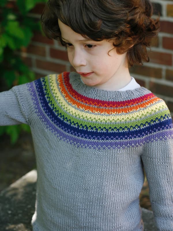 Free Knitting Pattern for Kaleidoscope a Kids Sweater