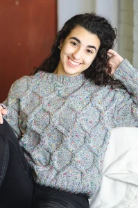 Free Knitting Pattern for a Cabled Ashlee Sweater