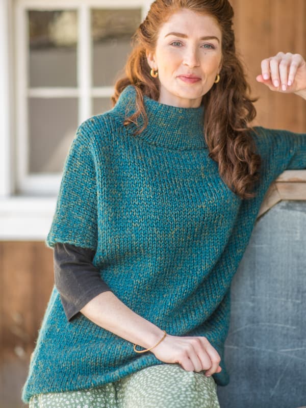 Free Knitting Pattern for a High Neck Pullover