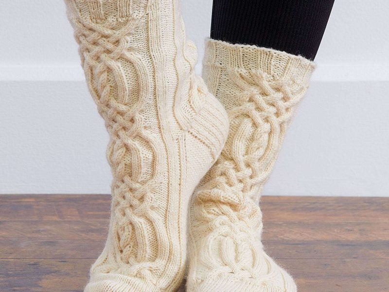 Free Knitting Pattern for Patons Cables and Ribs Socks