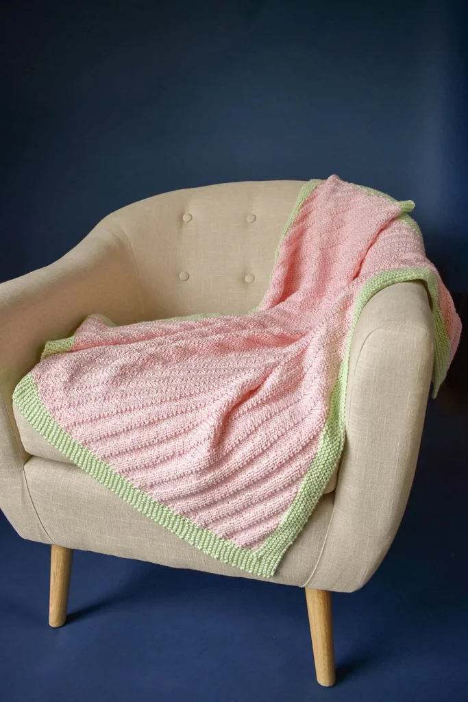 diagonal garter stitch baby blanket pattern