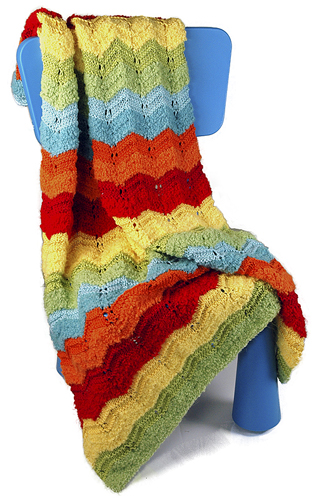 rainbow ripple baby blanket free knitting pattern