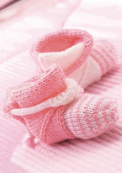 free knitting for baby booties for girls