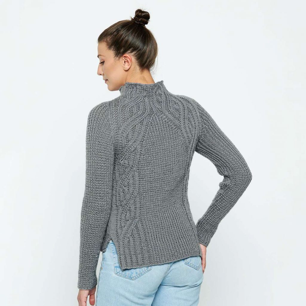 Directional Cables Sweater Free Knit Pattern