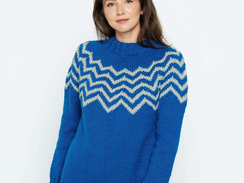 Free Knitting Pattern for a Patons Sharp Chevron Pullover