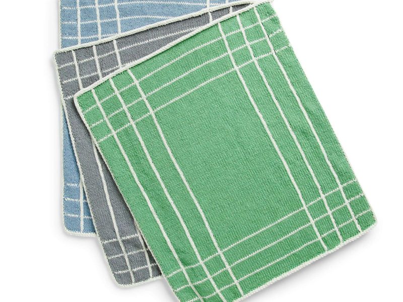 Free Knitting Pattern for a Lily Pad Corners Kitchen Towel