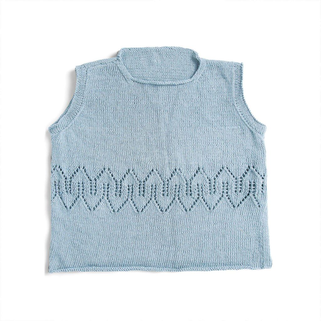 Free Knitting Pattern for a Patons Geometric Lace Top