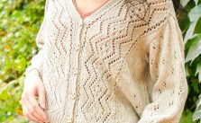 Free Knitting Pattern for a Patons Vertical Lace Panel Jacket