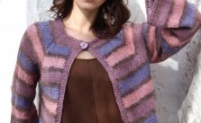 Free Knitting Pattern for a Stripes Ladies Cardigan