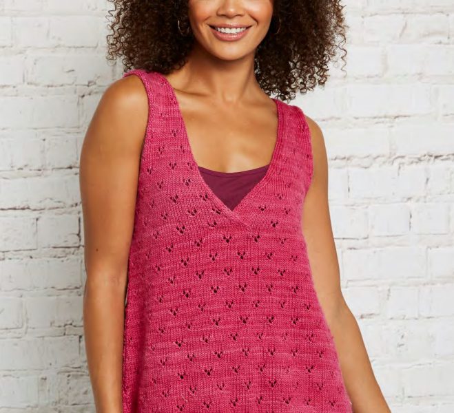 Free Knit Pattern for a Cute Eyelet Ladies Top